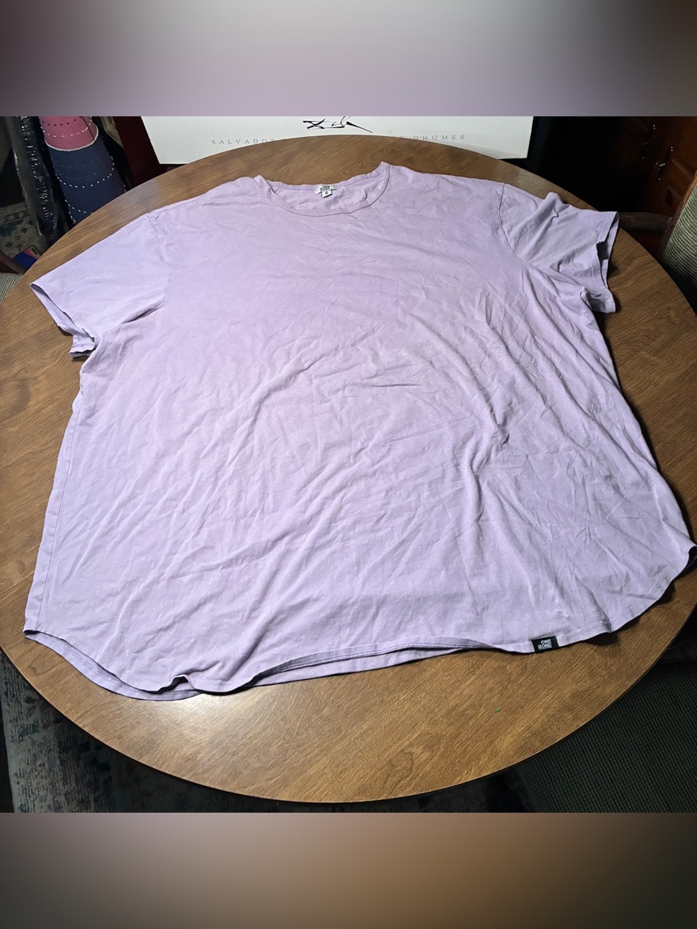 One Bone T-Shirt Mens lavender Relaxed Fit Cotton Tee Size 6 Comfort